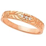 14K Rose Gold Diamond Woman's Wedding Band - 0.05 Ct.
