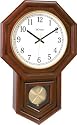 River City Clocks Radio-controlled Schoolhouse Clock with Swinging Pendulum and Cherry Finish - 21 Inches Tall - Model # 801-403C