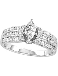 0.94CTW DIAMOND 0.40CTW CENTER MARQUISE BRIDAL RING