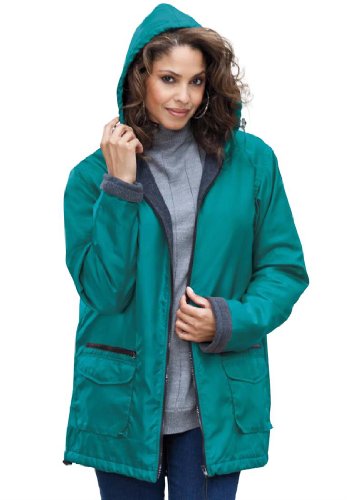 Roamans Women's Plus Size Hooded Nylon Jacket