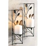 LEAF DESIGN WALL SCONCES - LEAF DESIGN WALL SCONCES, SET OF 2