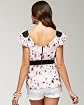 Silk Printed Ruffle Top Product Image