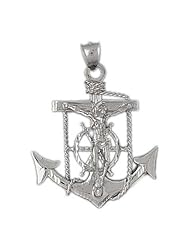 Clevereves 14K White Gold Pendant Mariner Cross 7.8 - Gram(s)