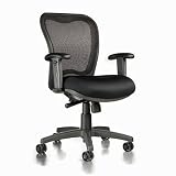 Mid Back Mesh Task Chair Black Fabric Seat/Black Mesh Back