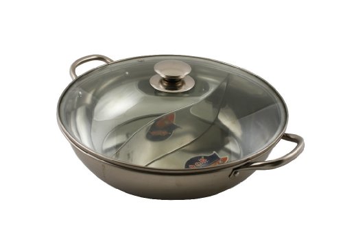30 CM Stainless Steel Yin Yang Dual Sided Hot Pot Cookware Set Shabu Shabu 