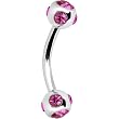 16 Gauge Fuchsia Multi Gem Eyebrow Ring