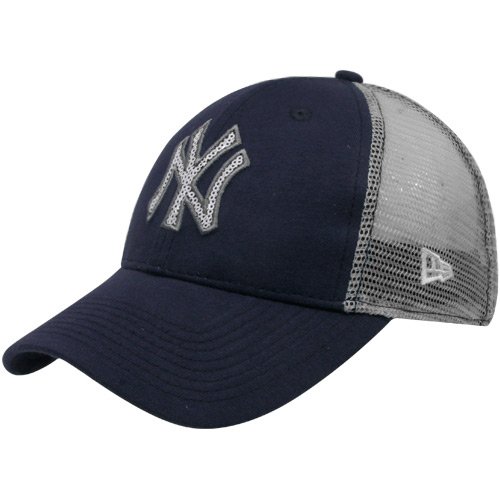New Era New York Yankees Ladies Navy Blue-Grey C-QUINN Mesh Back Adjustable Hat