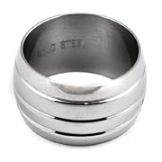 Wide Banded Unisex Steel Ring
