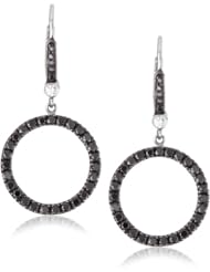 Sethi Couture "Simple Elegance" Black Diamond Circle Drop Earrings