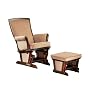 Shermag Contemporary Glider Rocker Combo with Lock, Nutmeg/Bella Coffee Fabric