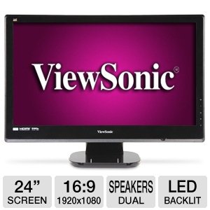 Viewsonic VX2453MH-LED 24-Inch Ultra-thin Widescreen LED Monitor - Black