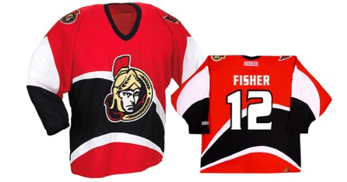 Buy FISHER #12 Ottawa Senators CCM 550 Series Replica NHL Hockey Jersey (NHLPA Certified Custom Sewn...