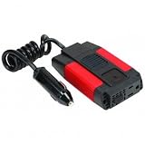 80 Watt Continuous 200 Watt Peak Slim Power Inverter 12 V DC to AC with USB port 