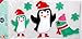 Christmas Reusable Gel Window Clings ~ 2 Penguins with Hats, Baby Seal and Snowflakes (17 Clings, 1 Sheet)