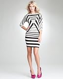 bebe Diamond Stripe Boatneck Dress