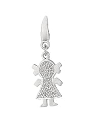 Sterling silver 0.09ct TDW Diamond Girl Charm (Charm)