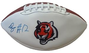Mohamed Sanu Autographed Cincinnati Bengals Logo Football W/PROOF, Picture of Mohamed Signing For Us, Cincinnati Bengals, Rutgers Scarlet Knights