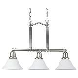Sea Gull Lighting 66061-962 Sussex Three-Light Pendant, Brushed Nickel Finish with Satin White Glass