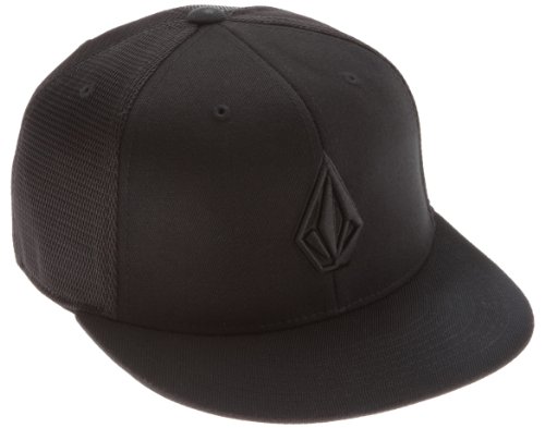 Volcom Men's 2Stone 210 Fitted Hat, Black On Black, Small/Medium