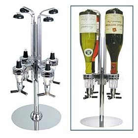 4 Bottle Bar Butler Rotating Liquor Shot Leakproof Dispenser - 1-1/2 oz