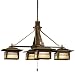Kichler Lighting 15409OZ Zen Garden Outdoor Chandelier 12-Volt Specialty Light, Olde Bronze with Textured Amber Seedy Linen Glass