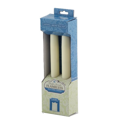 Pacific Accents Flameless Taper Candle - Set of 2 - Ivory