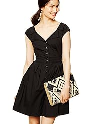 V-neck Cotton/Elastane Cap Sleeves Vintage Evening Dress/Wedding Party Dress 