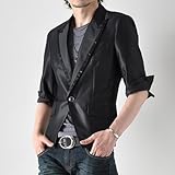 【EVOLUTION】T/Rサテン・1Ｂピーク五分袖テーラードジャケット(1153)