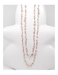 Plum (Natural) Japanese silk cord Fresh Water Pearl Necklace