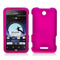 Cricket ZTE Score Accessory - Pretty Pink Rubberized Designer Protective Snap-on Hard Case Cover + SportDroid Transparent/Clear Decal
