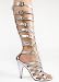Designer Cool Multi-Strapped Shiny Patent Stiletto Sandal from Hot Fash Shoes - VICK Silver Image