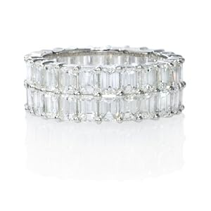 Diamond 18k White Gold Eternity Wedding Band Ring