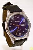 GENTS RAVEL CLASSIC BLUE WATCH WITH EXTRA LONG BLACK STRAP AND SILVER CASE. WITH DAY AND DATE FUNCTION(R0706.08.1)