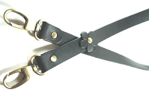 2 Pcs Wide 2 Cm Tote Black Leather Straps for Replace Strap of Handbag.