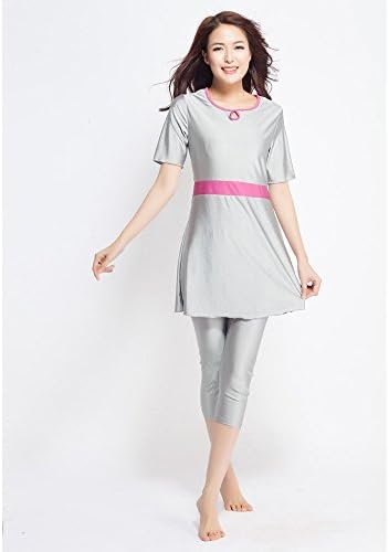 Women Swimsuits 2 Pieces Surfing Suit Muslim Swimwear Sliver XS By XKMJT