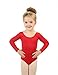 Elowel Gymnastics Leotards for Girls - Long Sleeve & Scoop Neck Leotard for Girls Dance