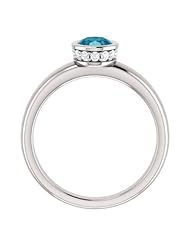 Platinum 7.00x5.00mm Oval Cut London Blue Topaz and Diamond Ring -- LIFETIME WARRANTY