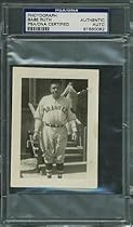Babe Ruth Signed 2.75X3.75 1935 Braves Snapshot Photo Slabbed - PSA/DNA Certified - Baseball Slabbed Autographed Rookie Cards
