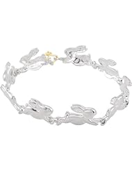 Sterling Silver and 14K Yellow Gold Rabbit Bracelet