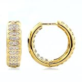 14K Diamond Inside-Out Hoop Earrings