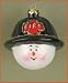Margaret Cobane Glass Ornament - Fireman Snowman Black
