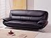 Kitchen & Housewares : Gorgeous Modern Contemporary Black Leather Sofa