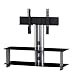 Sonorous PL2100 Black Glass and Silver Aluminium Stand for TV Sizes upto 50inch