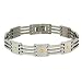 Genuine 18K Gold Square Link Screws Stainless Steel Mens Bracelet