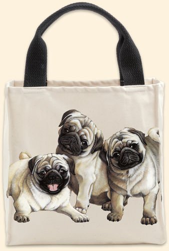 PUG PUPPIES Tote Art by Leslie Anderson/Ellay Fiddler's Elbow
