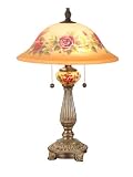 Rose Porcelain Table Lamp in Antique Golden Sand