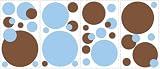 RoomMates RMK1246SCS Just Dots Blue/Brown Peel and Stick Appliques