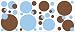 RoomMates RMK1246SCS Just Dots Blue/Brown Peel and Stick Appliques
