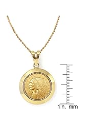 $2.50 Indian Head Gold Piece Quarter Eagle Coin in 14k Dome Shape Bezel (30" - 14k Gold Rope Chain)