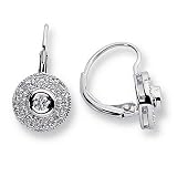 Ladies Diamond Circular Cluster Earrings